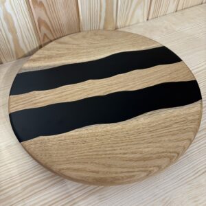 Taca obrotowa dębowa z żywicą epoksydową